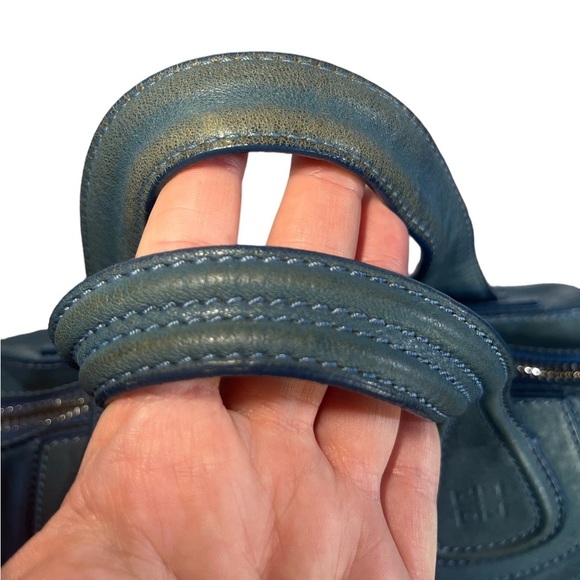 $1899 Retail Givenchy Nightingale Leather Blue Handbag satchel - Picture 6 of 13